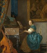 Jan Vermeer Young Woman Seated at a Virginal (mk08) Sweden oil painting artist